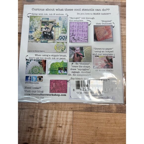 6X6 TCW Stencil For Card-Making Mixed-Media Stenciling Spritzing Chalk & More TC - Picture 3 of 3